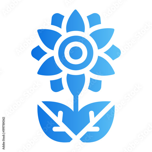 Sunflower Line Gradient Icon