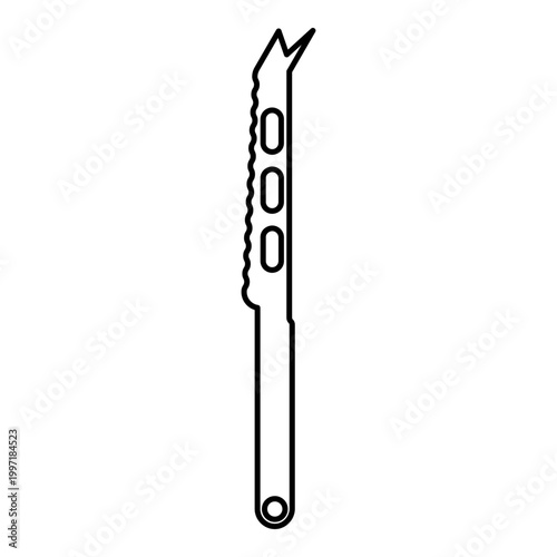 Knife for cheese contour outline line icon black color vector illustration image thin flat style