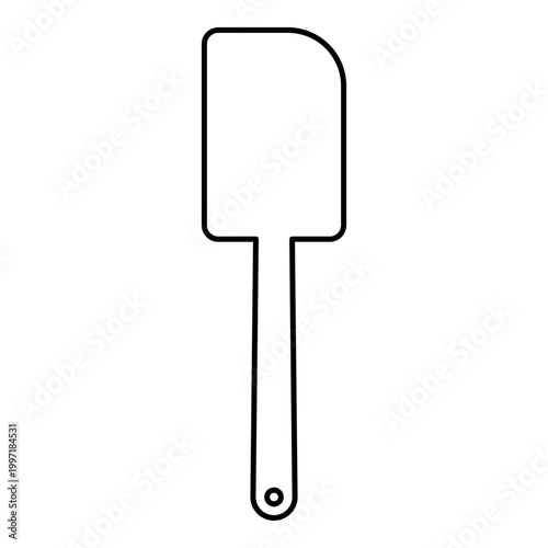 Spatula for cream kitchen cooking equipment used for flipping serving food contour outline line icon black color vector illustration image thin flat style