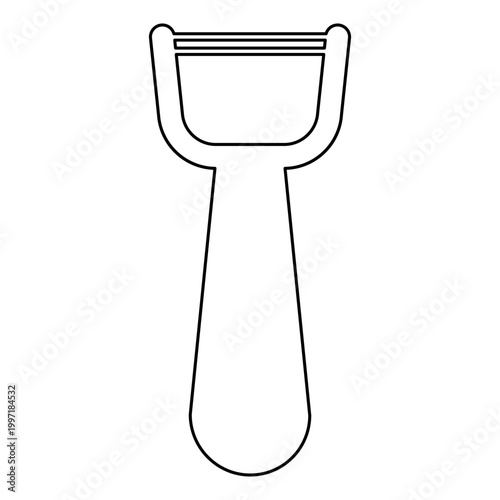 Vegetable knife razor shaver contour outline line icon black color vector illustration image thin flat style