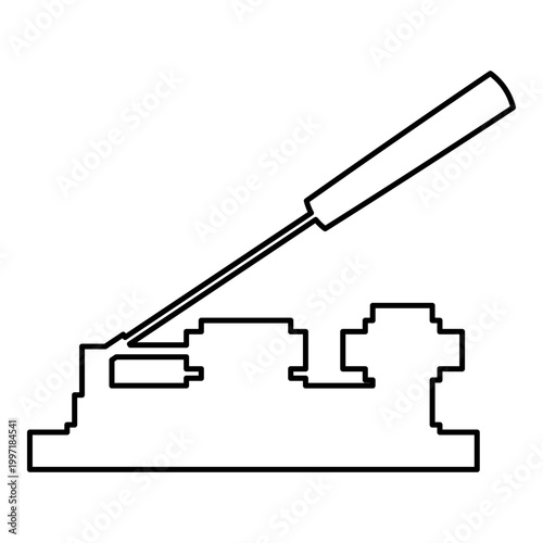 Nut cracker nutcracker contour outline line icon black color vector illustration image thin flat style