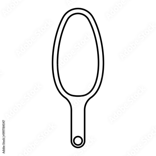 Scoop for bulk products tableware utensil top view contour outline line icon black color vector illustration image thin flat style