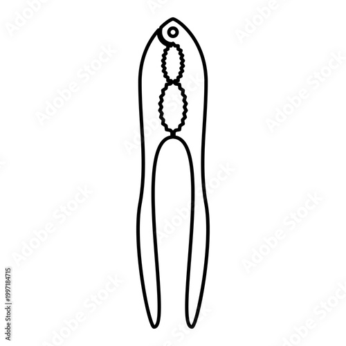 Nut cracker nutcracker contour outline line icon black color vector illustration image thin flat style