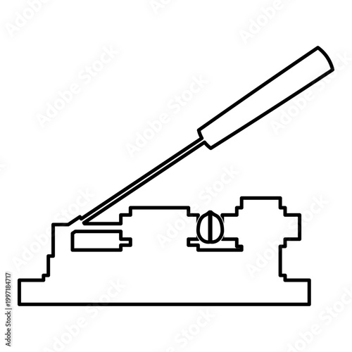 Nut cracker nutcracker contour outline line icon black color vector illustration image thin flat style