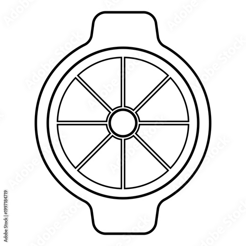 Vegetable cutter dicer hand cut equipment knife contour outline line icon black color vector illustration image thin flat style