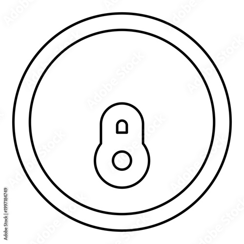 Lid can of aluminum beverage food view top contour outline line icon black color vector illustration image thin flat style