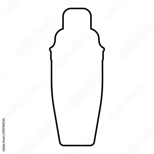 Cocktail shaker bar contour outline line icon black color vector illustration image thin flat style