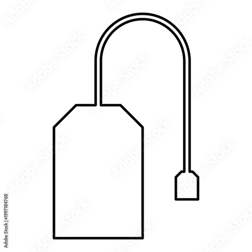 Tea bag for hot beverage contour outline line icon black color vector illustration image thin flat style