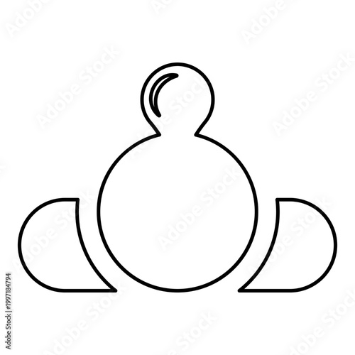 Bubble gum blowing man lying down contour outline line icon black color vector illustration image thin flat style