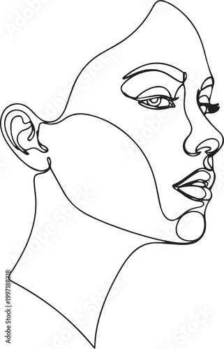 minimalist woman profile line drawing portrait