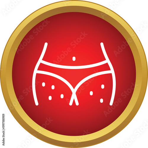 Female hips and buttocks with cellulite represented by texture dots