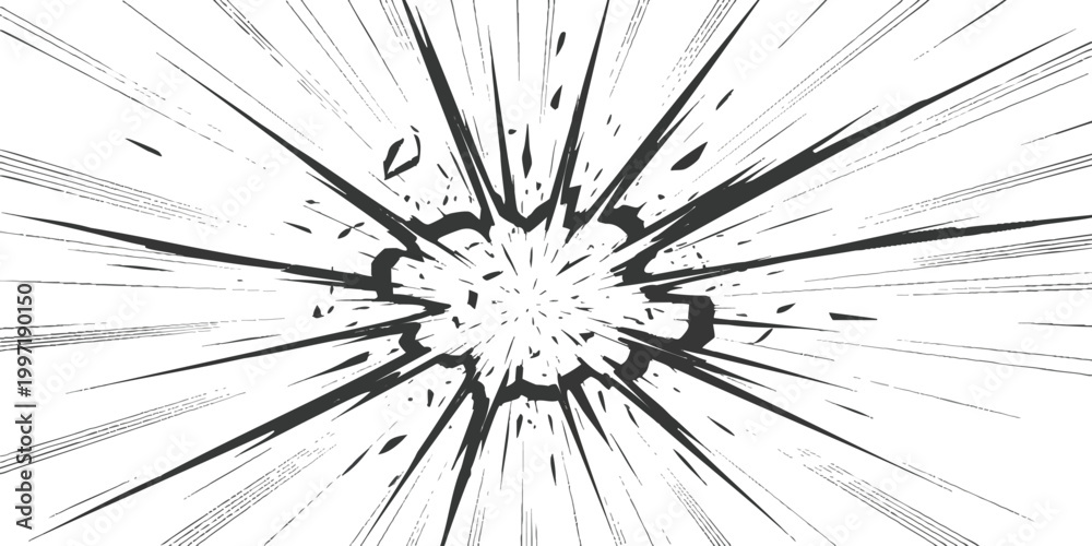 Ταπετσαρία A powerful comic book style explosion graphic with sharp radial lines emanating outwards creates a dramatic sense of impact and motion