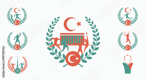 Turkish sports emblems for Ataturk Youth and Sports Day
