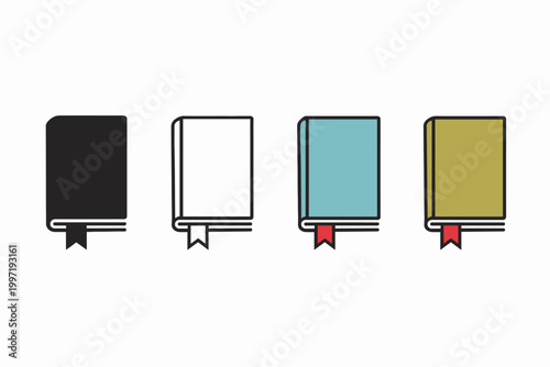  Book Icon Vector Illustration