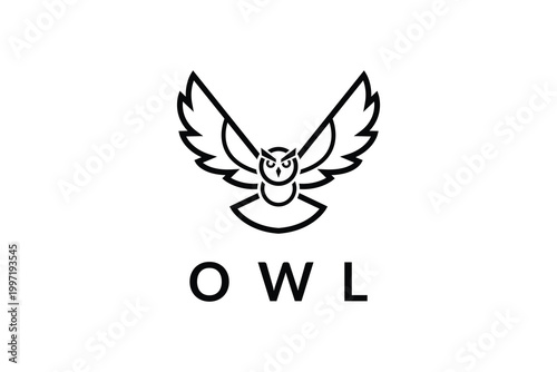 owl logo icon vector illustration