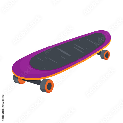 Skateboard. A sports tool for performing tricks and acrobatic elements. Vector on a white background.