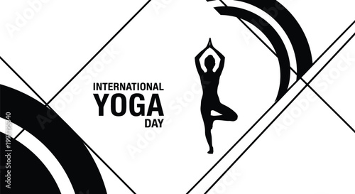 International yoga day silhouette of a yogi in lotus pose celebrating wellness