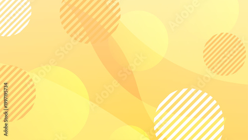 ポップな幾何学模様のオレンジ背景抽象デザイン素材