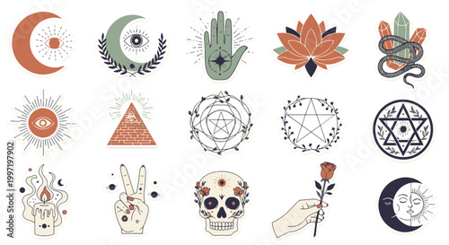 Esoteric Symbols and Mystical Icons Collection for Occult Designs