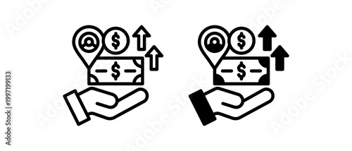 Income Allowance Icon Collection line & Mixed Style icon 