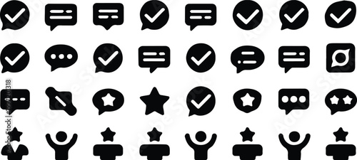 feedback speech bubble review and rating icons user satisfaction