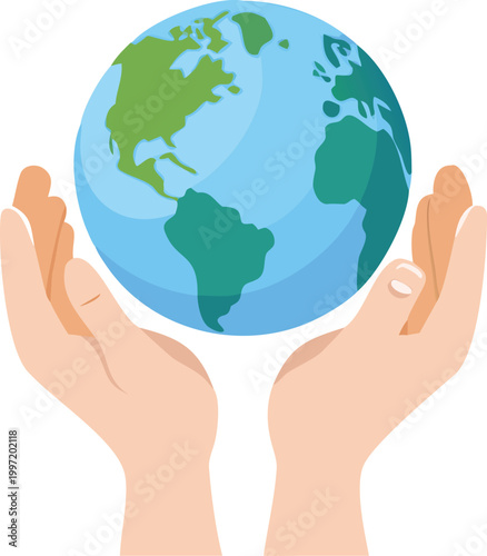 hands holding earth globe illustration high quality professional