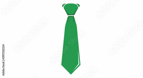 A single, vibrant green tie with a white knot and outline, on a white background