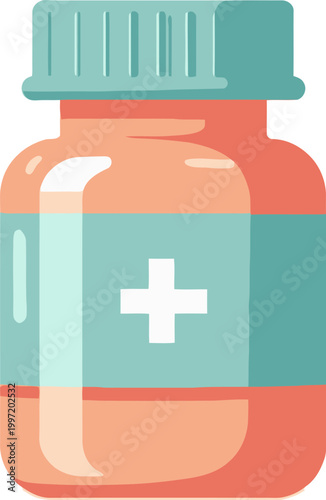 modern icon of a medicine bottle symbolizing healthcare and medical treatment, perfect for pharmacy and health-related content