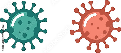 modern icon medical healthcare and medicine, representing virus or bacteria, science and biology, illustrative and graphic design