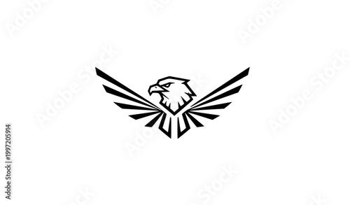 Simple Modern Eagle Logo Vector with Geometric Bird Head Minimal Branding Design