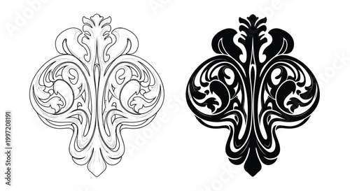 ornamental design in black and white styles