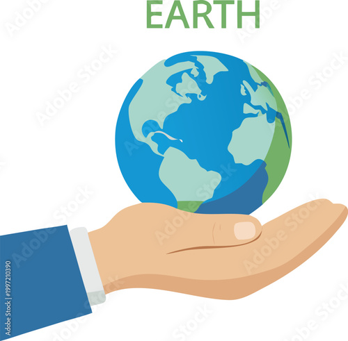 hand holding earth globe illustration high quality professional