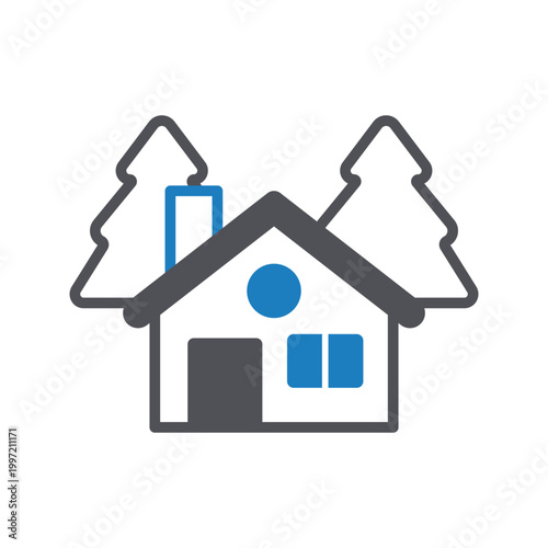 Vacation Cabin Vector icon which can easily modify or edit