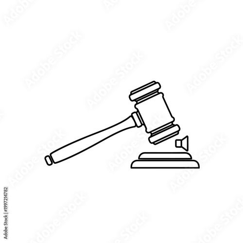 Gavel Illustration - Symbol of Justice and Legal Authority.
