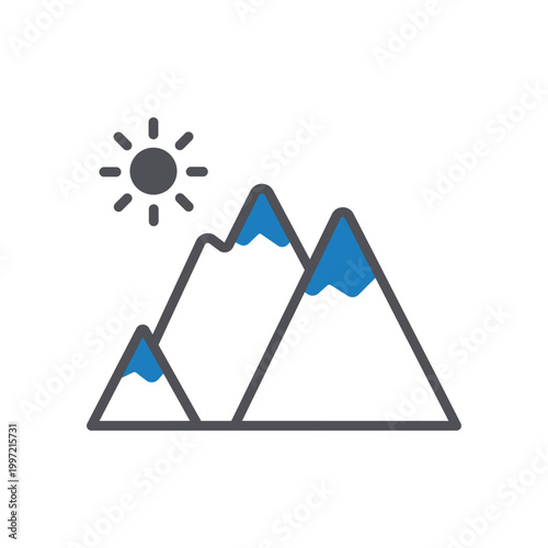 Mountain Range Vector icon which can easily modify or edit