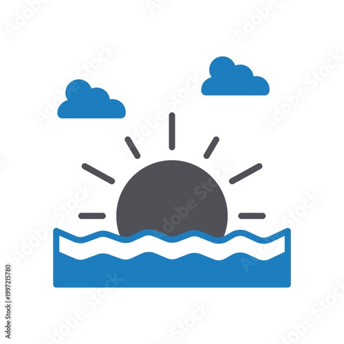 Sunrise Vector icon which can easily modify or edit