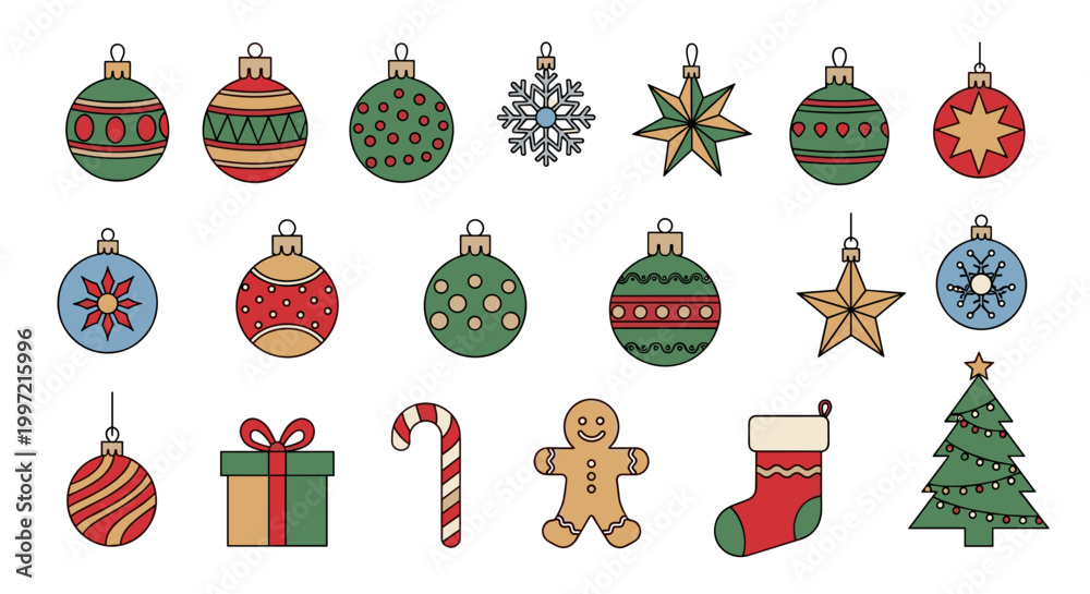 Fototapeta premium Christmas ornaments and decorations 1.