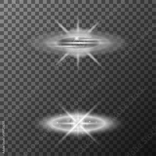 Abstract Light Effects Set – Glowing Rings, Sparkles and Energy Portals on Transparent Background