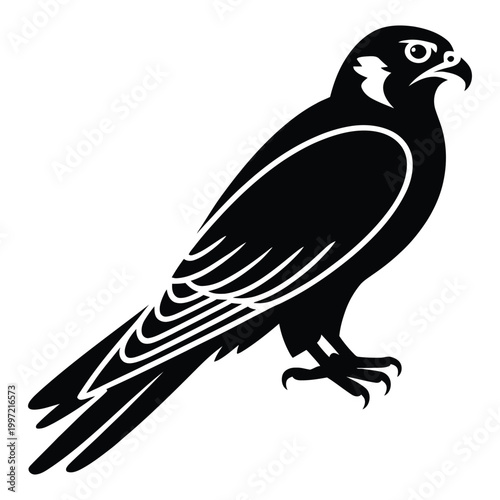 falcon silhouette with detailed feathers and sharp beak silhouette high quality professional modern elegant