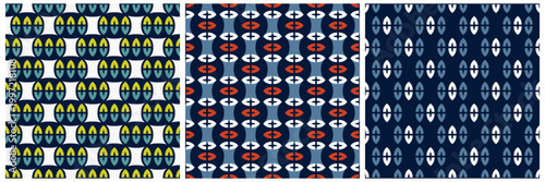 Simple geometric pattern abstract paisley shape motif classic blue minimal background. Repeat tiny small element modern fabric design textile swatch ladies dress, man scarf, shirt all over print block