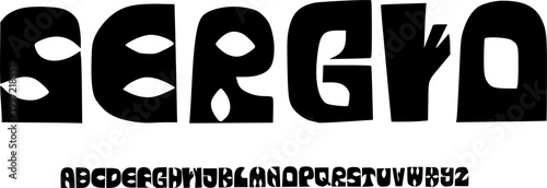 SERGIO Bold Abstract Display Font Alphabet – Modern Decorative Font Type with Unique Cutout Letterforms, Creative Typography Meaning for Branding,and Contemporary Graphic Design Projects