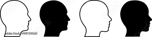 Fotografia Human head silhouette. vector - stock.