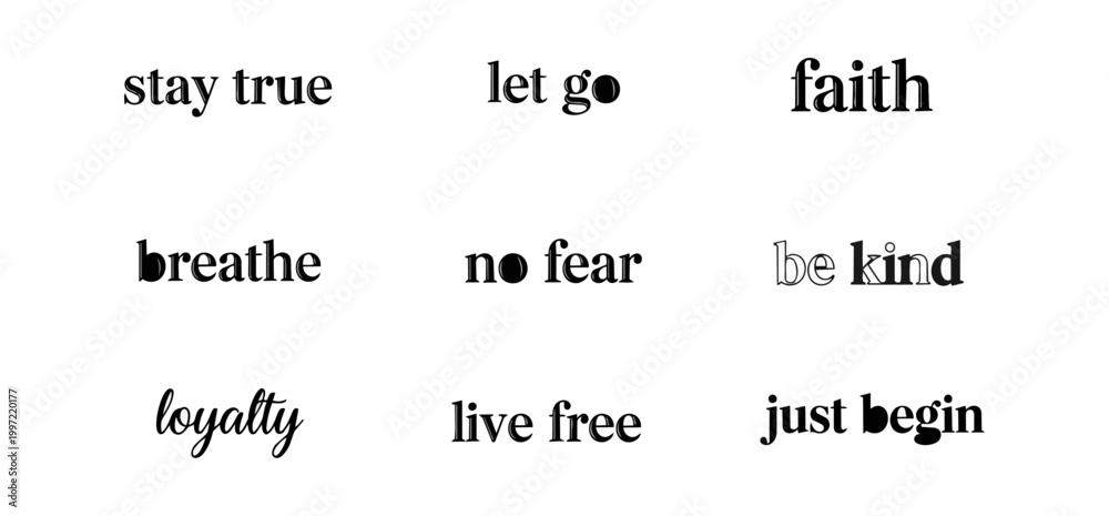 Obraz premium Inspirational quotes on black background