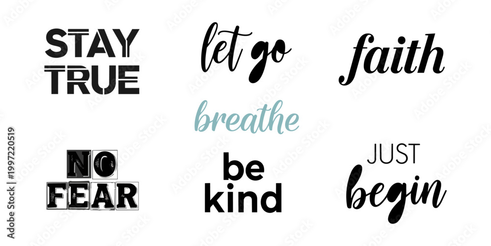 Fototapeta premium Inspiring words and creative design on a black background