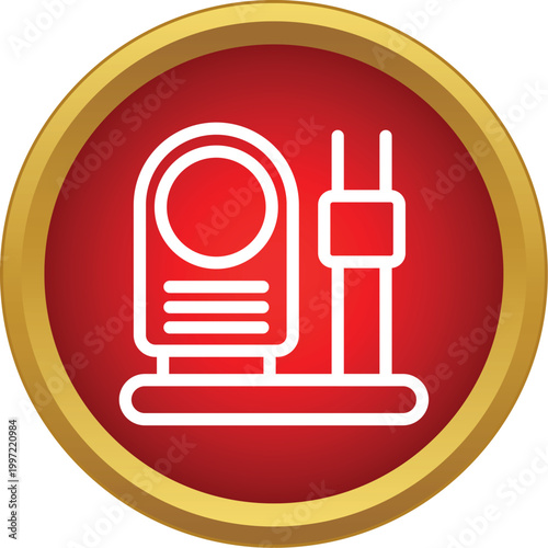 Elliptical trainer machine outline icon for fitness and gym concepts