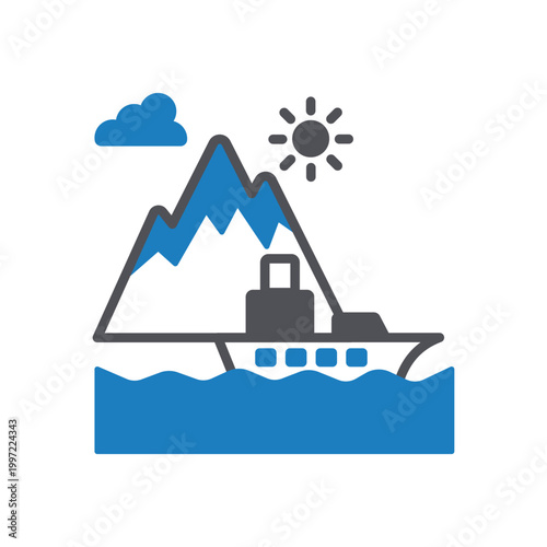 Cruise Ship Vector icon which can easily modify or edit