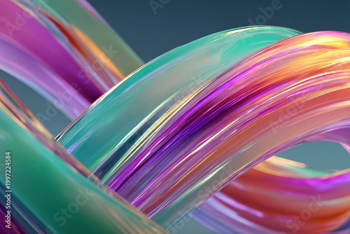 Abstract Waves of Color: An artistic display of fluid, colorful forms that twist and intertwine. Each curve and ripple is filled with light and shadow, evoking a sense of artistic creativity.
