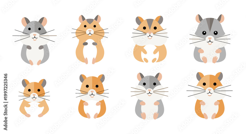 Fototapeta premium Colorful illustration of hamsters.