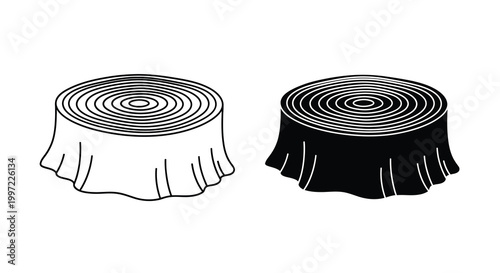 tree stump illustrations with concentric rings high quality