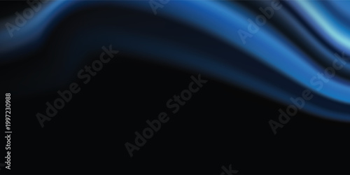 Fluid abstract design featuring layered blue waves with light glow. Ideal for wallpapers, banners, and digital projects